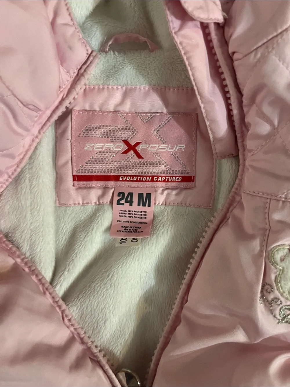 ZeroXposur Girls Light Pink Quilted Hooded Puffer Jacket & Bib Snow Pants Set